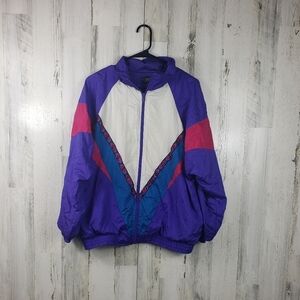 Vintage 90s Cabazon color block windbreaker jacket size large